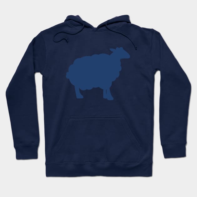 Sheep Silhouette Pattern in Blue Hoodie by OneThreeSix